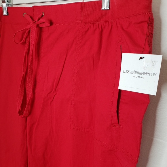 Liz Claiborne Pants Casual Red Elastic Waist Pull On Plus Size 22W NWT - Picture 9 of 12